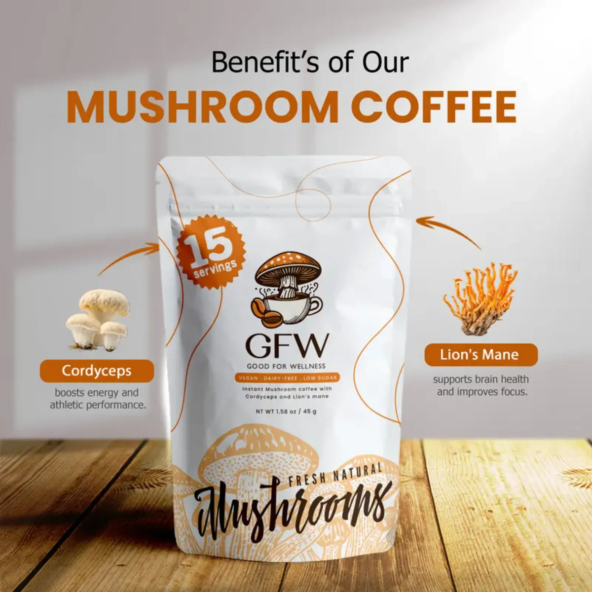 GFW Instant Mushroom Coffee with Turkey Tail & Chaga