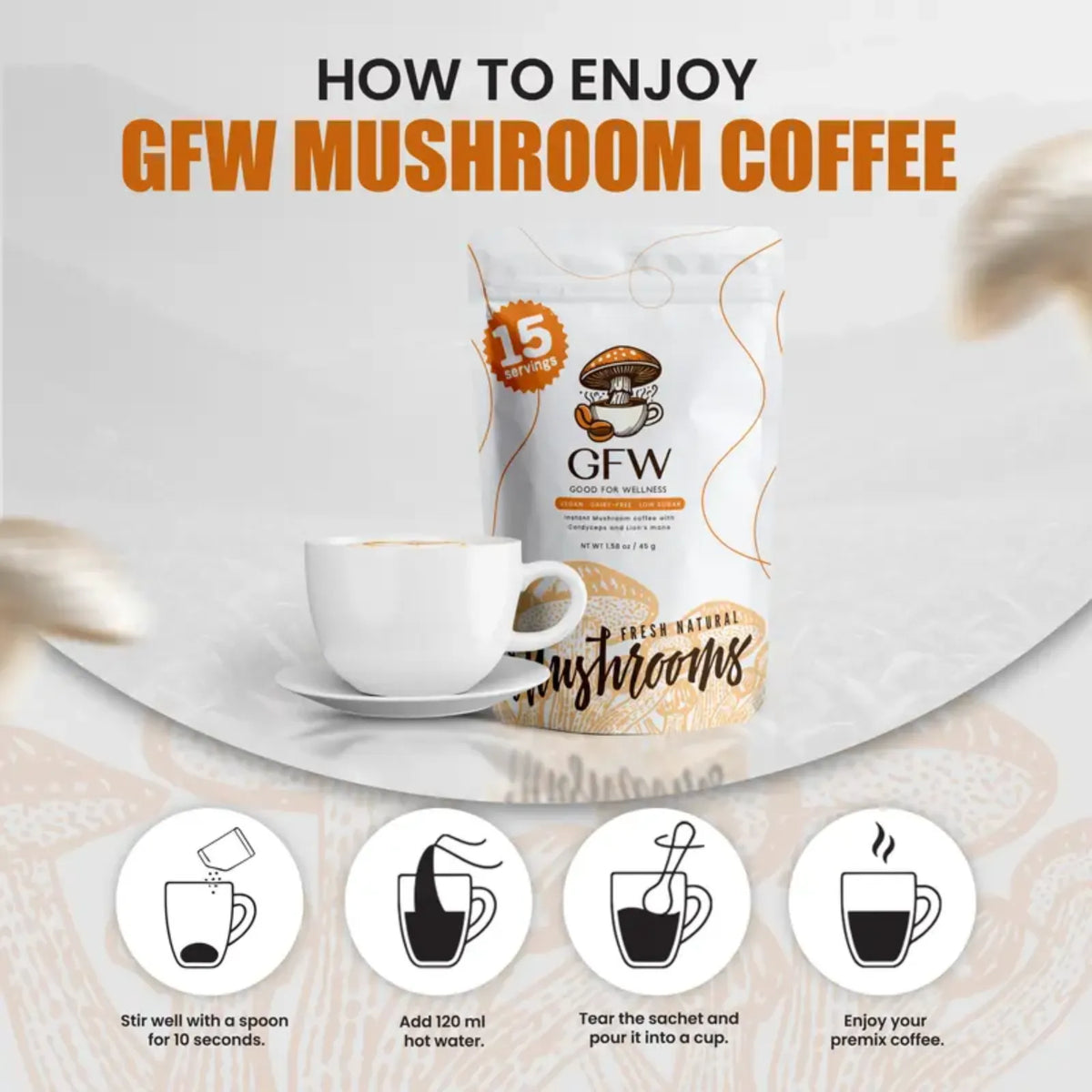 GFW Instant Mushroom Coffee with Turkey Tail & Chaga