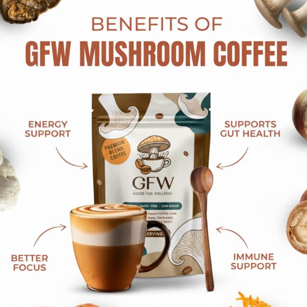 5-Mushroom Instant Coffee Latte - Image 4